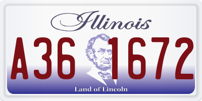IL license plate A361672