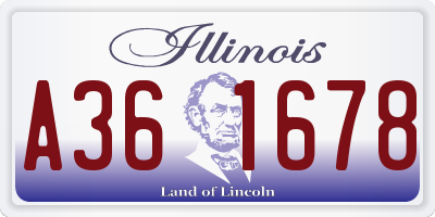 IL license plate A361678
