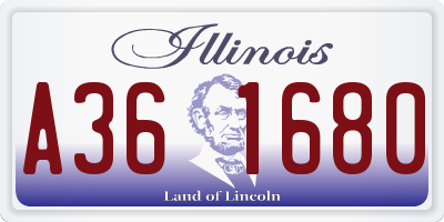 IL license plate A361680