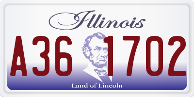 IL license plate A361702