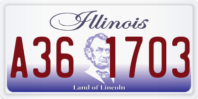 IL license plate A361703