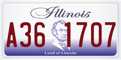 IL license plate A361707
