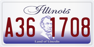 IL license plate A361708