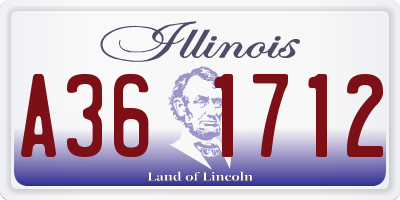 IL license plate A361712