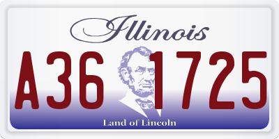 IL license plate A361725