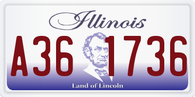 IL license plate A361736