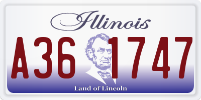 IL license plate A361747
