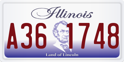 IL license plate A361748