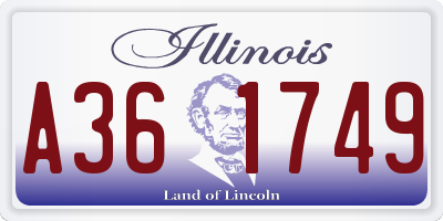 IL license plate A361749