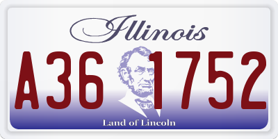 IL license plate A361752