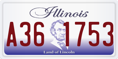 IL license plate A361753