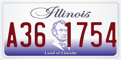 IL license plate A361754