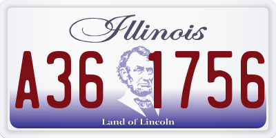 IL license plate A361756