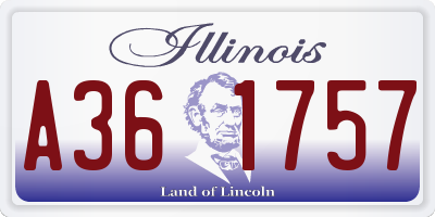 IL license plate A361757