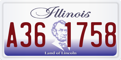 IL license plate A361758