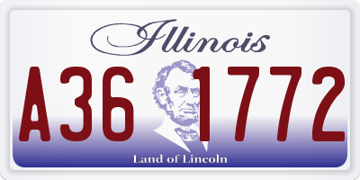 IL license plate A361772