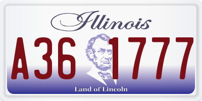 IL license plate A361777