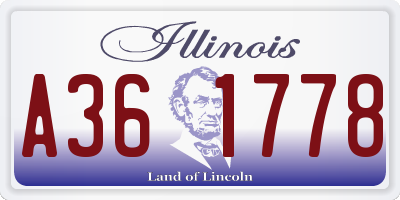 IL license plate A361778