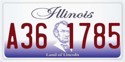 IL license plate A361785
