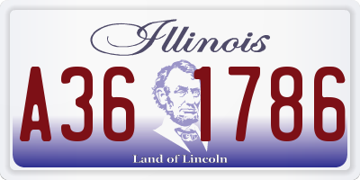 IL license plate A361786