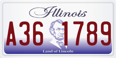 IL license plate A361789