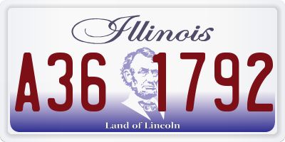 IL license plate A361792