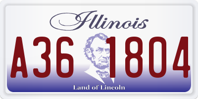 IL license plate A361804