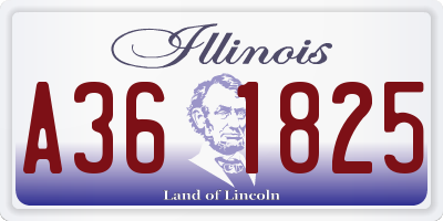 IL license plate A361825