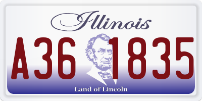 IL license plate A361835