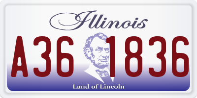 IL license plate A361836