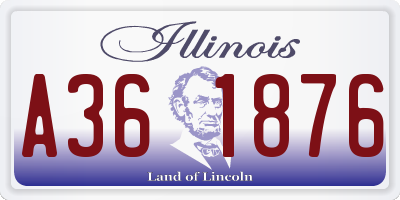 IL license plate A361876