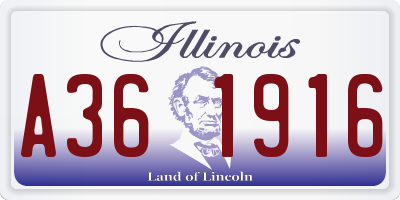 IL license plate A361916