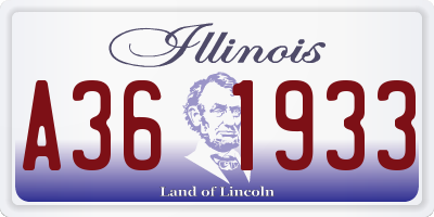 IL license plate A361933