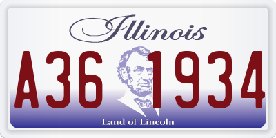 IL license plate A361934
