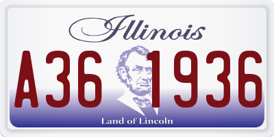IL license plate A361936