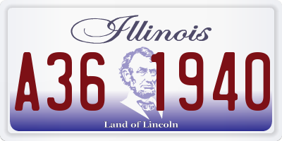 IL license plate A361940