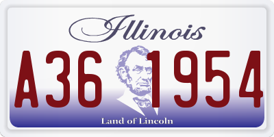 IL license plate A361954