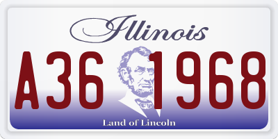 IL license plate A361968