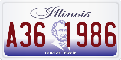IL license plate A361986