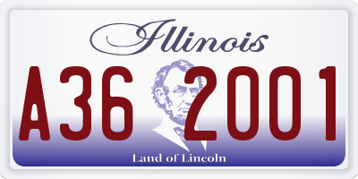 IL license plate A362001