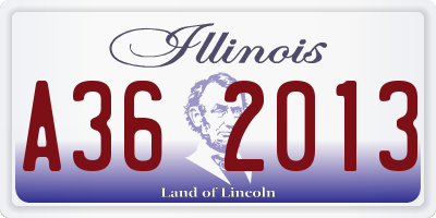 IL license plate A362013