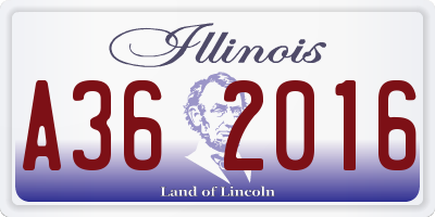 IL license plate A362016
