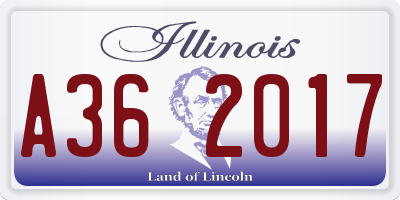IL license plate A362017