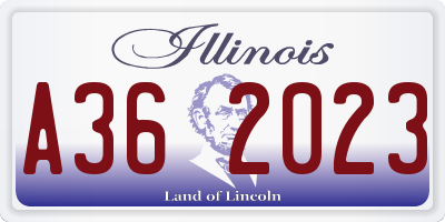 IL license plate A362023