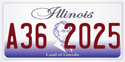 IL license plate A362025