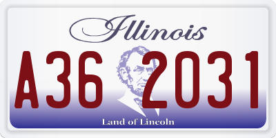 IL license plate A362031