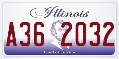 IL license plate A362032