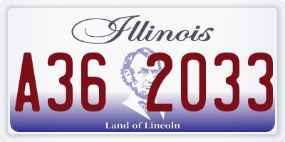 IL license plate A362033