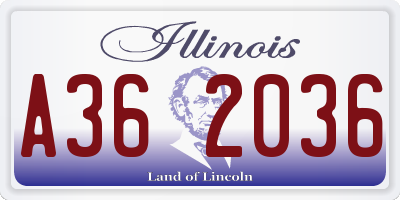 IL license plate A362036