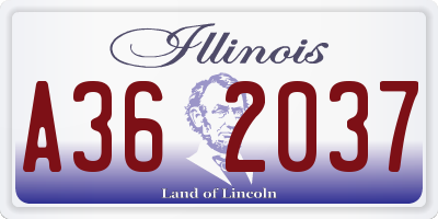 IL license plate A362037